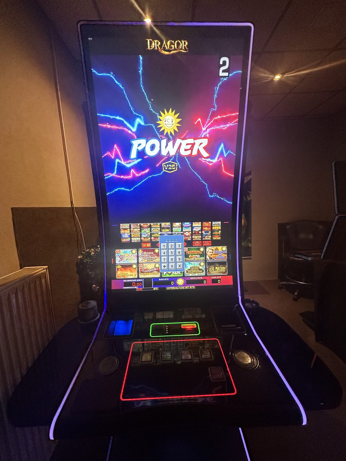 DRAGOR POWER Spielautomat Frontansicht in der CT Spielhalle Gardelegen